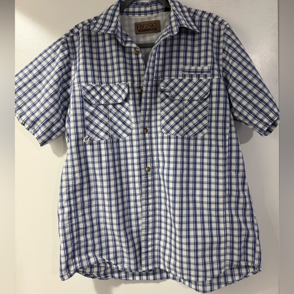Blue Plaid Casual Button Down Shirt - Picture 1 of 4
